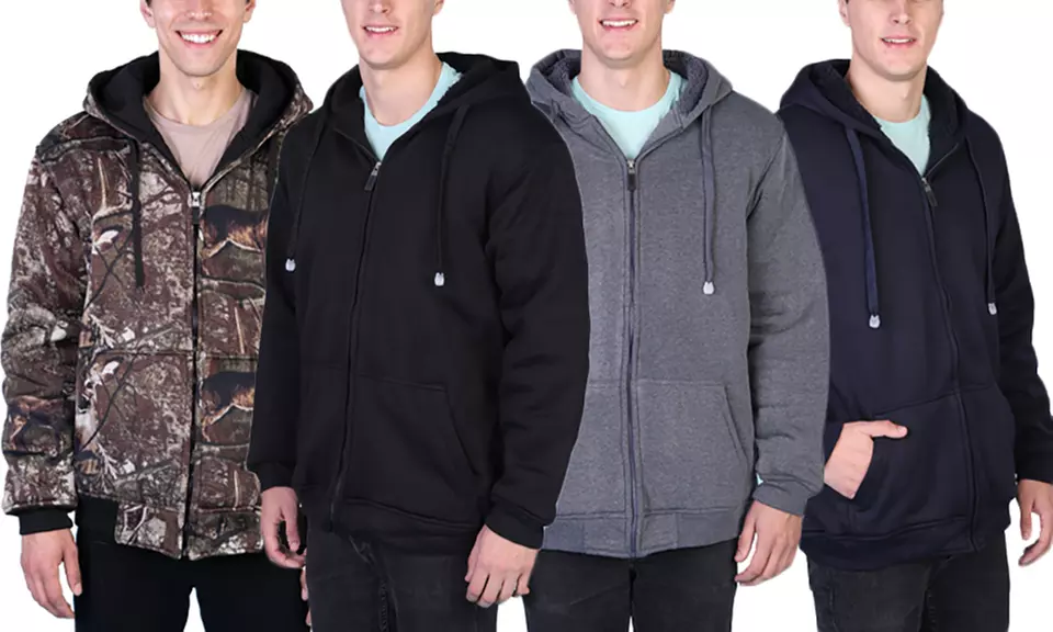 Maxxsel Men's Hoodie with Sherpa Lining (S-5XL; LT-3XLT) - Primary Image