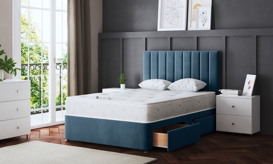 Image 18: Amelia Panel Divan Bed with Two Drawers with an Optional Mattress