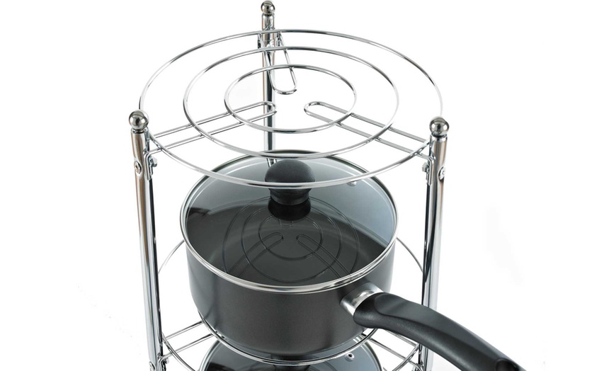 Image 3: Five-Tier Kitchen Pan Stand