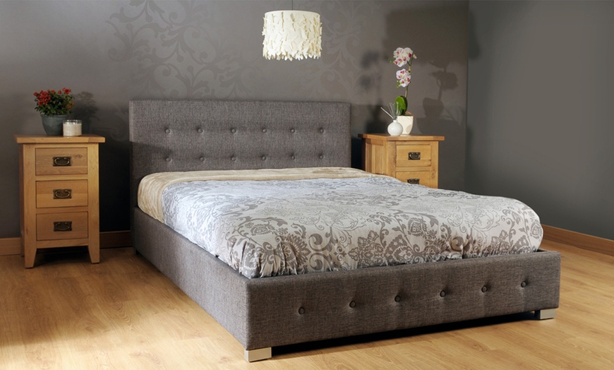 Image 2: Fabric Ottoman Storage Bed