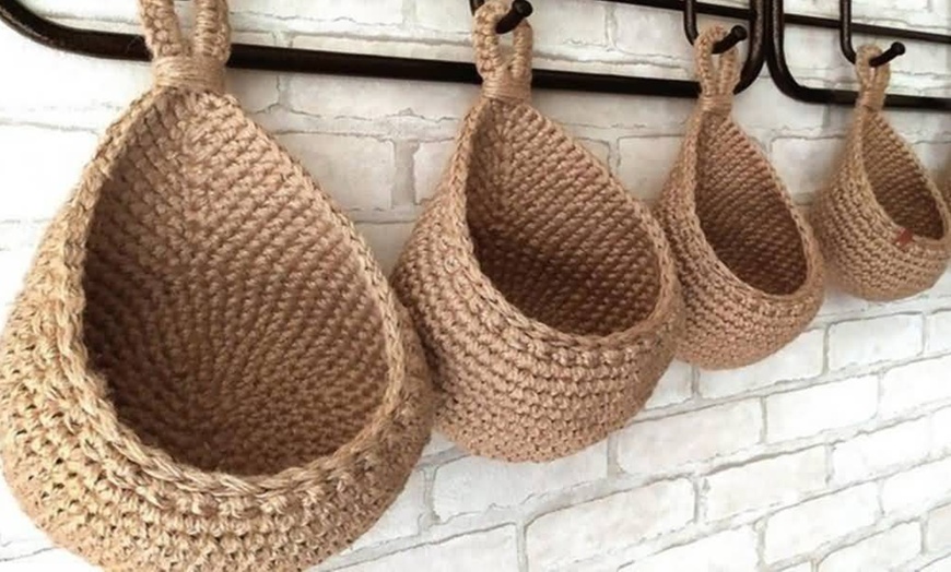 Image 2: Hanging Wall Vegetable Fruit Basket Organizer Bag
