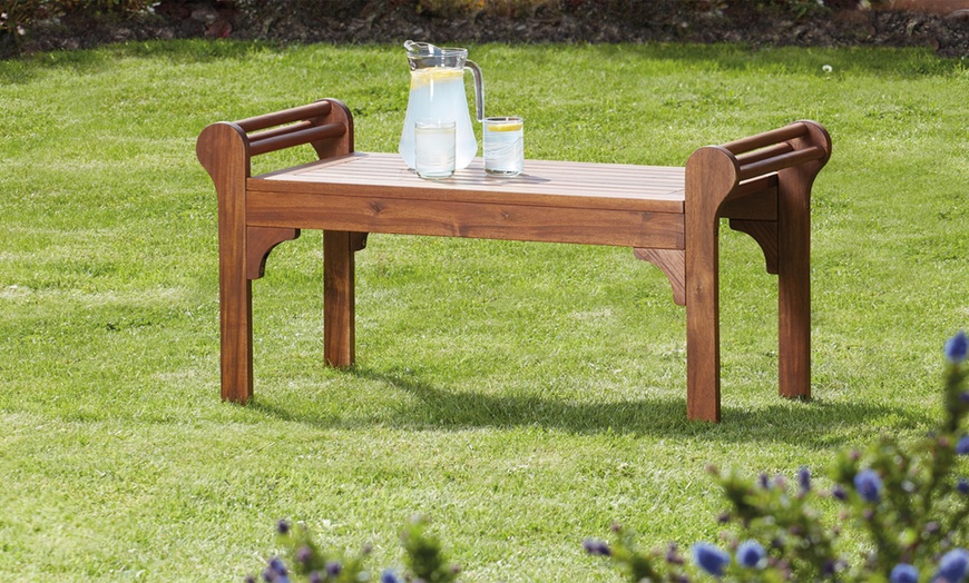 Image 6: Lutyens Acacia Bench, Coffee Table or Set