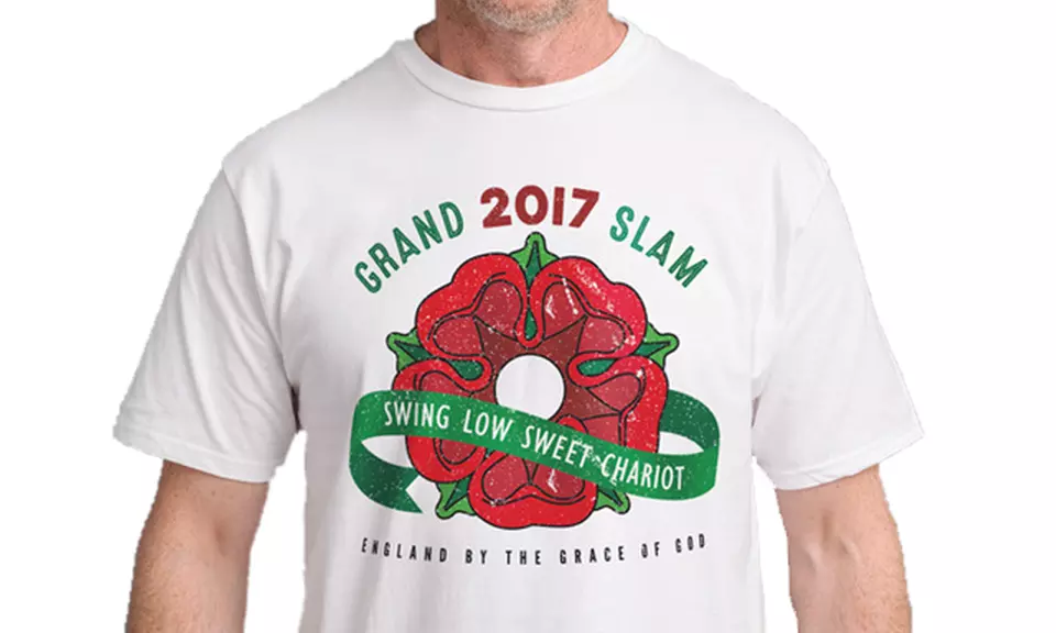 Men's England Slam Champions 2017 Rugby T-Shirt for £9.98 (41% Off) - Primary Image