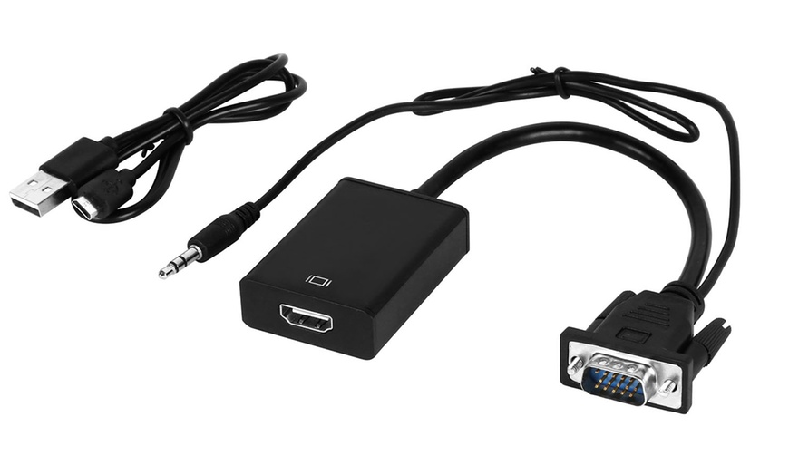 Image 3: VGA to HDMI Converter Adapter