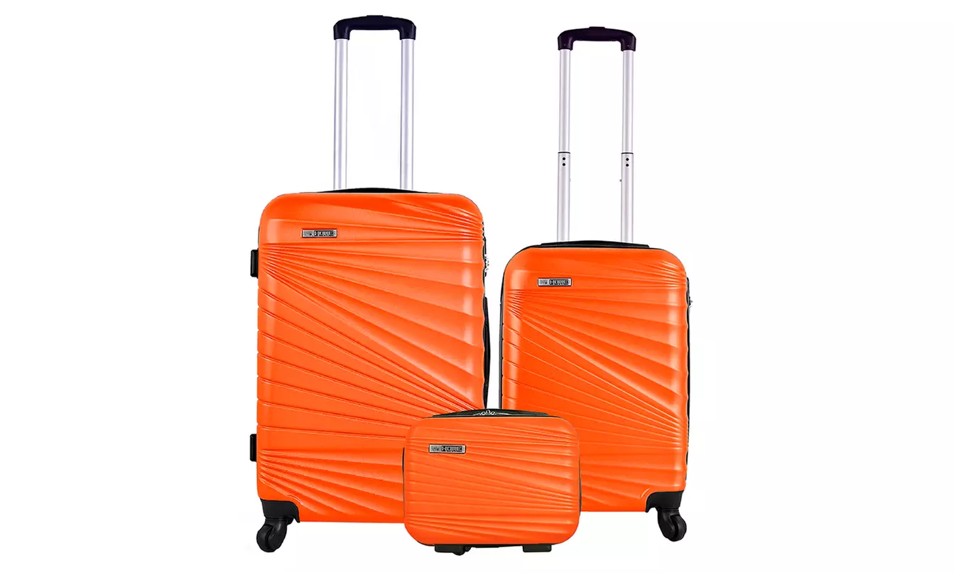 EcoTraveler Teleskopgriff Kofferset; 60% recyceltes ABS