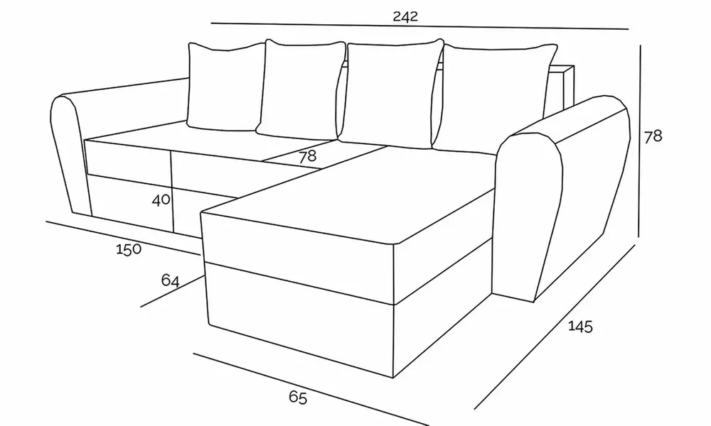 Canapé d'angle convertible Oxford, livraison gratuite - Second Medium