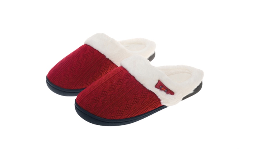 Image 12: Open Back Fuzzy Bedroom Slippers with Easy Slip-On Style