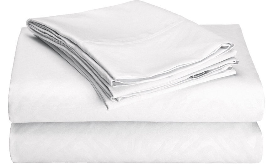 Luxury Home Super-Soft Zebra Embossed Bed Sheet Set (4-Piece) | Groupon