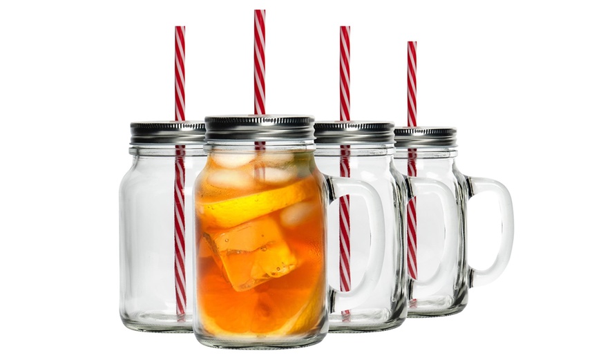 Image 6: Jam Jar Drinking Glasses