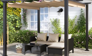 3m x 3m Pergola with Retractable Sun Shade Canopy