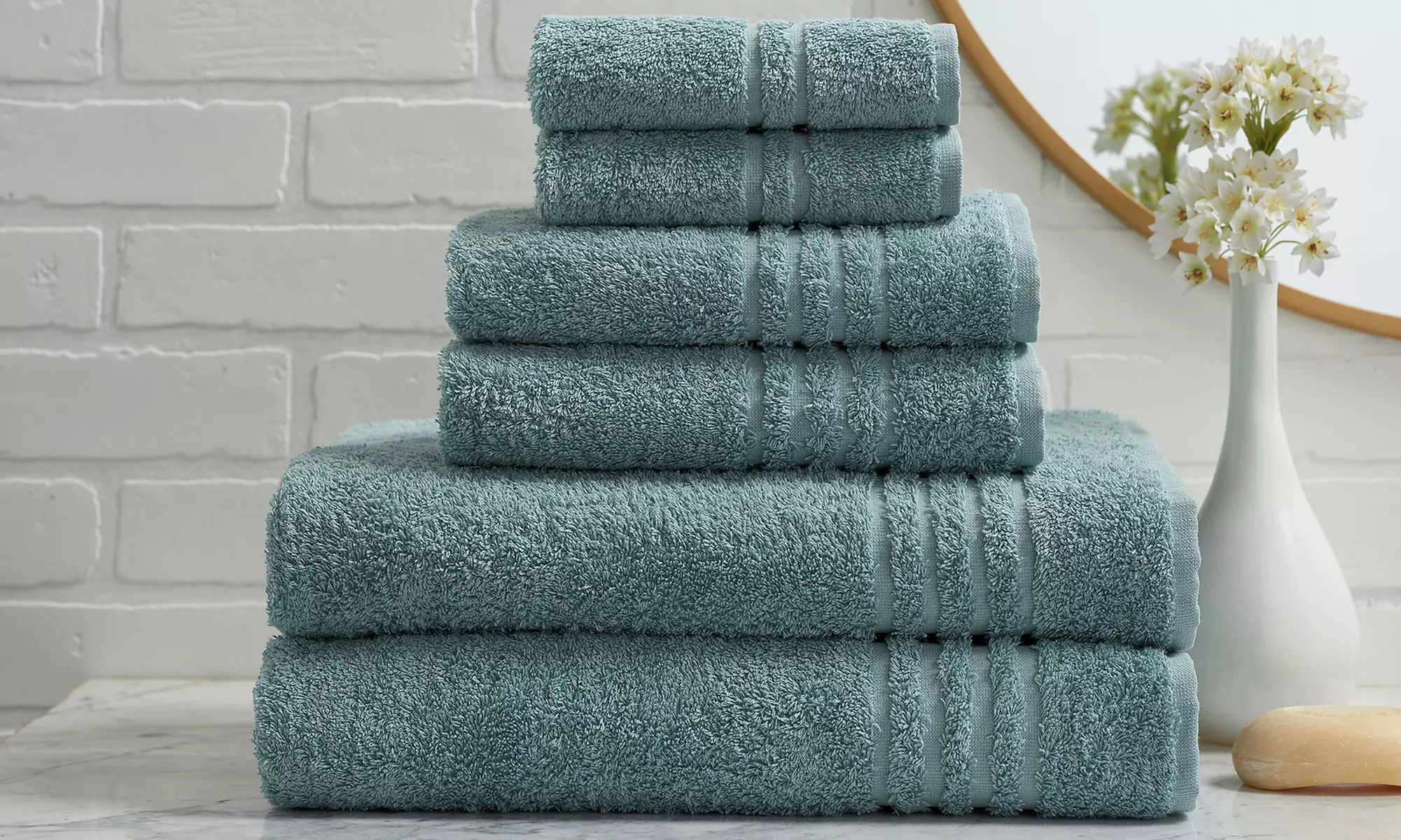 Exquisite Hotel Collection 100% Cotton Ensemble Dobby Weave Towel Set (6-Piece) - Primary Image