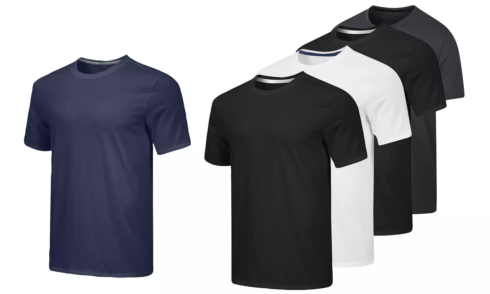 Men's Dry Fit Crew Neck Short Sleeve Active T-Shirt (5-Pack) - Second Medium