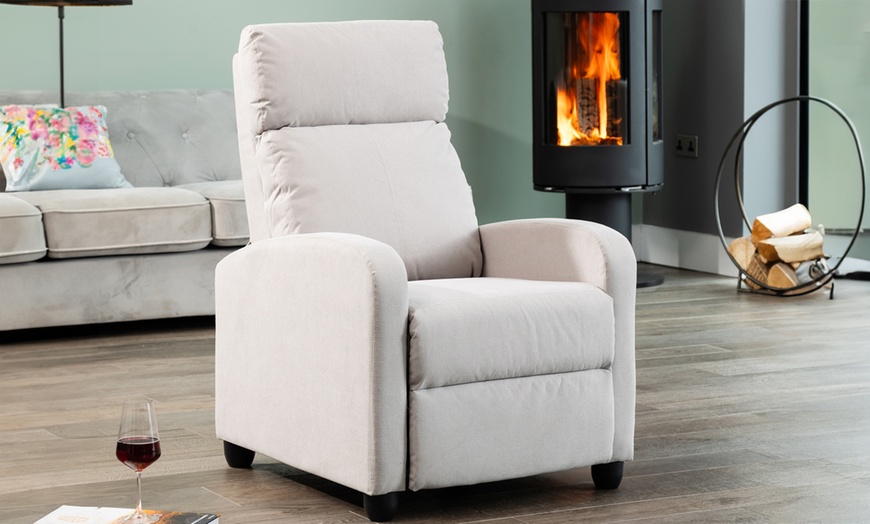 Image 4: Medina Manual Push Back Recliner Armchair