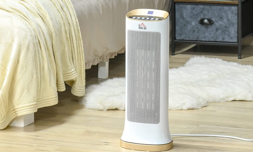 Image 4: HOMCOM Table Top Tower Electric Heater with Two Heat Setting 