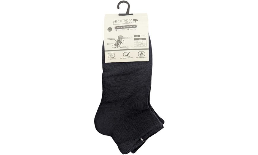 Image 12: 24-Pack of Bottom Up Men's Ankle Stretch Cotton Low Cut Sports Socks