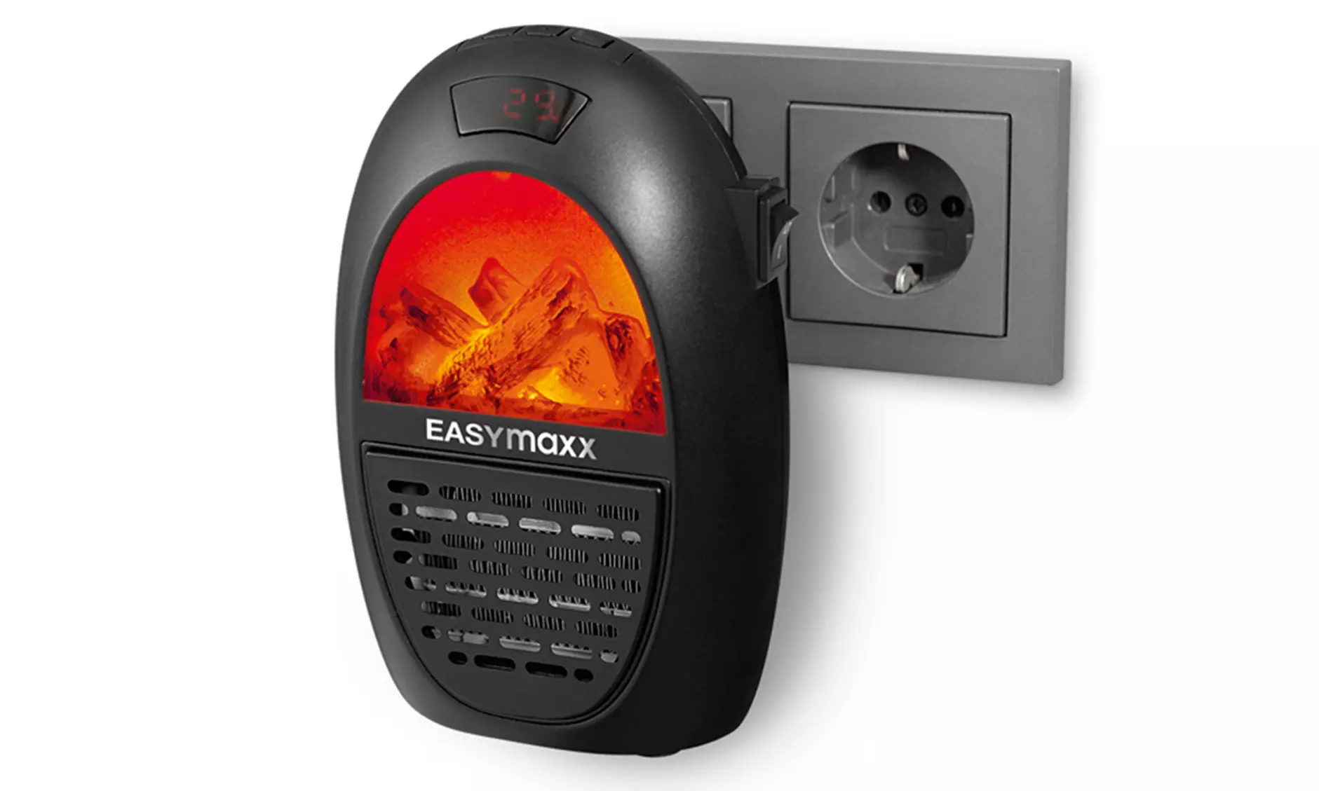 Easymaxx Mini-Heizung-Gerät mit Kaminfeuer-Optik (400 W) in Schwarz - Primary Image