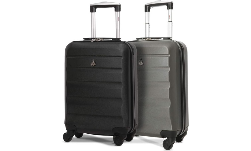 Image 9: Aerolite 4 Wheel Hard Shell Cabin Luggage Suitcase