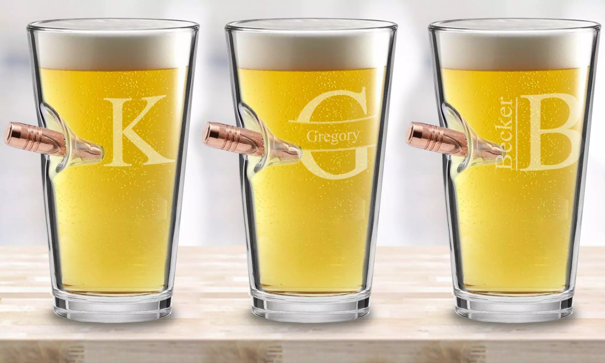 One or Two Personalized Bullet Pint Glasses from Qualtry (Up to 53% Off) - Primary Image