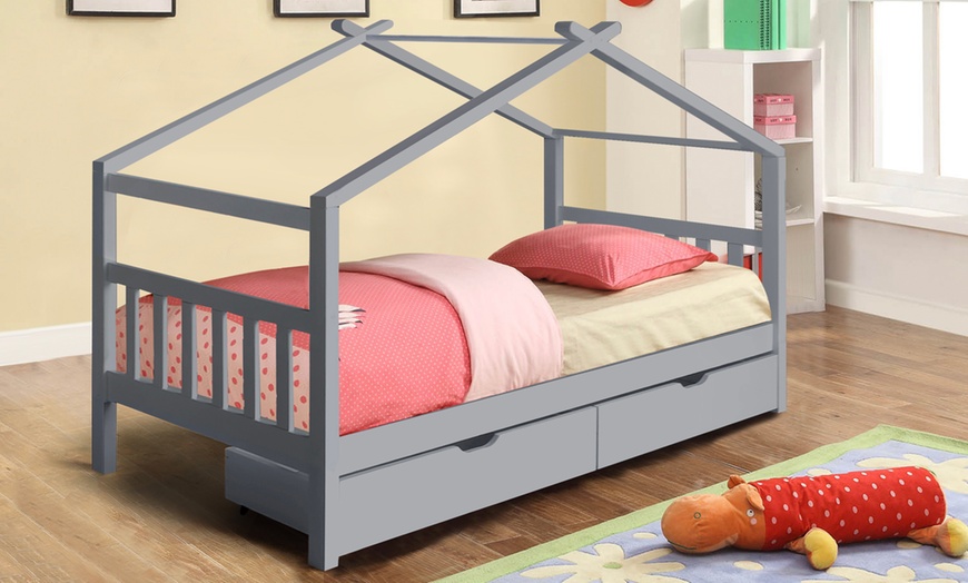 Image 12: Milverton Children's Storage House Bed with Optional Tent and Mattress