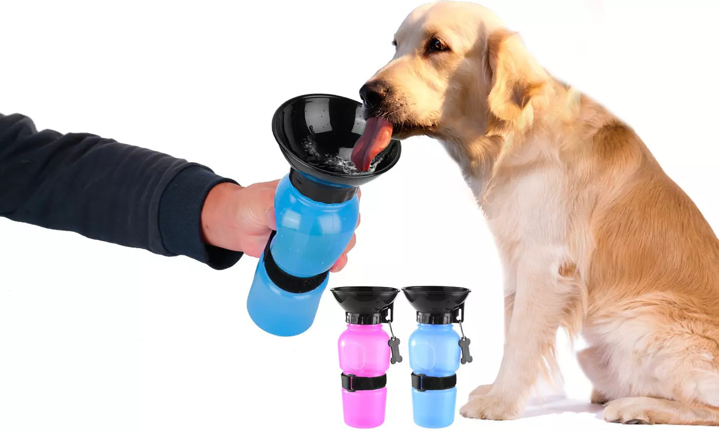 iMounTEK 500ml Pet Travel Water Bottle with Dispenser Cup