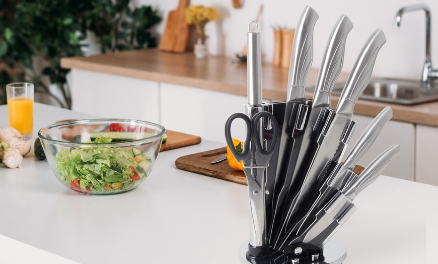 Image 4: Eight pieces Kitchen Knife Set with Rotating Block