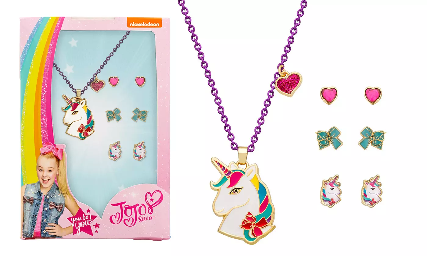 JoJo Siwa Unicorn Kid's Necklace and Earrings Set - Primary Image