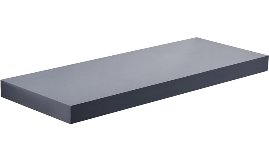 Image 4: High-Gloss Grey Floating Shelf