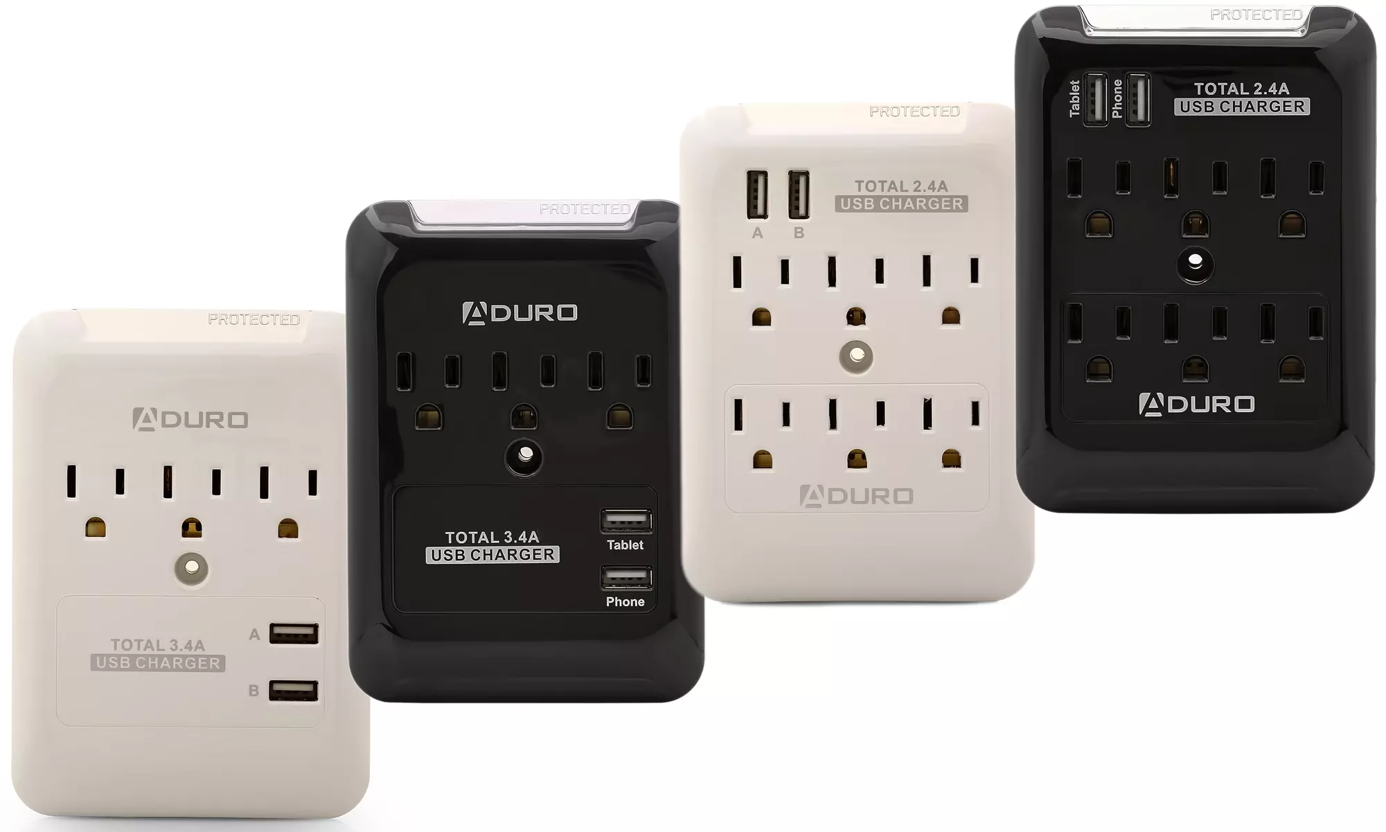 Aduro Multi Surge Protector with Dual USB Ports (1 or 2-Pack) - Primary Image