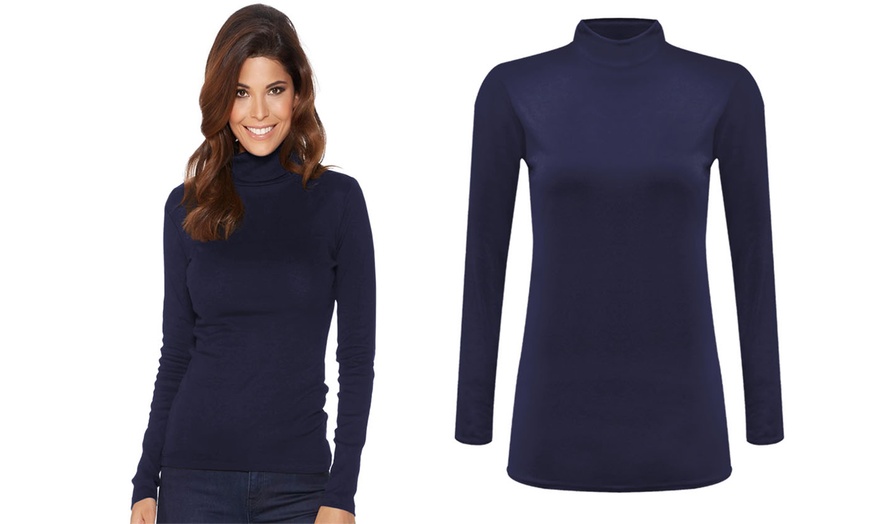 Image 10: Women's Polo Neck Jersey Tops