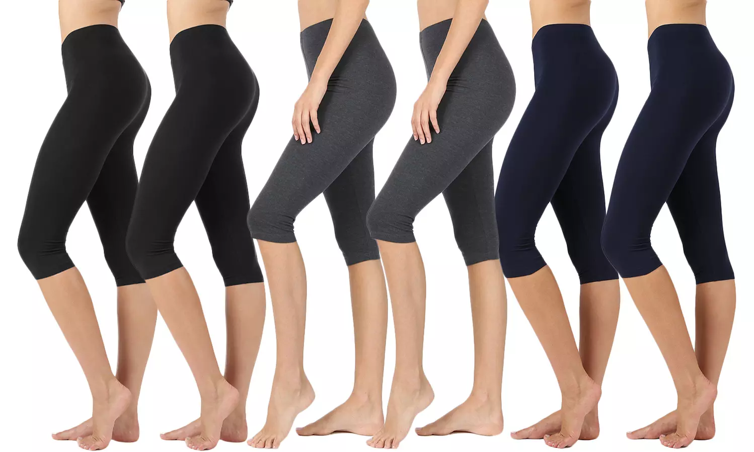 Women's 15" Cotton Capris (6-Pack). Plus Sizes Available. - Second Medium