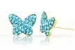 Kids Crystals Butterfly Stud Earrings in 14K Gold - Image 3