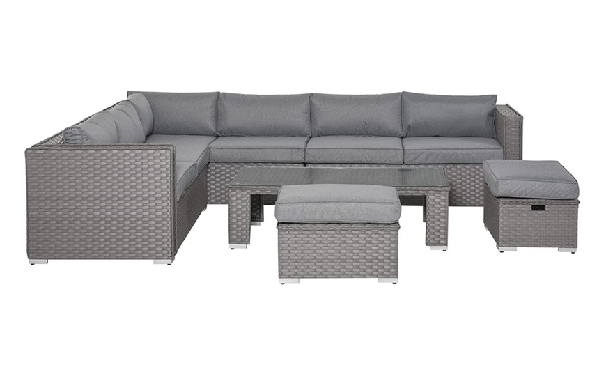 Image 2: Outsunny Seven-Seater Rattan-Effect Furniture Set