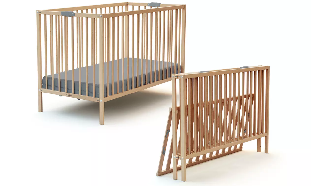 Lit de bébé pliant en bois AT4 - Primary Image