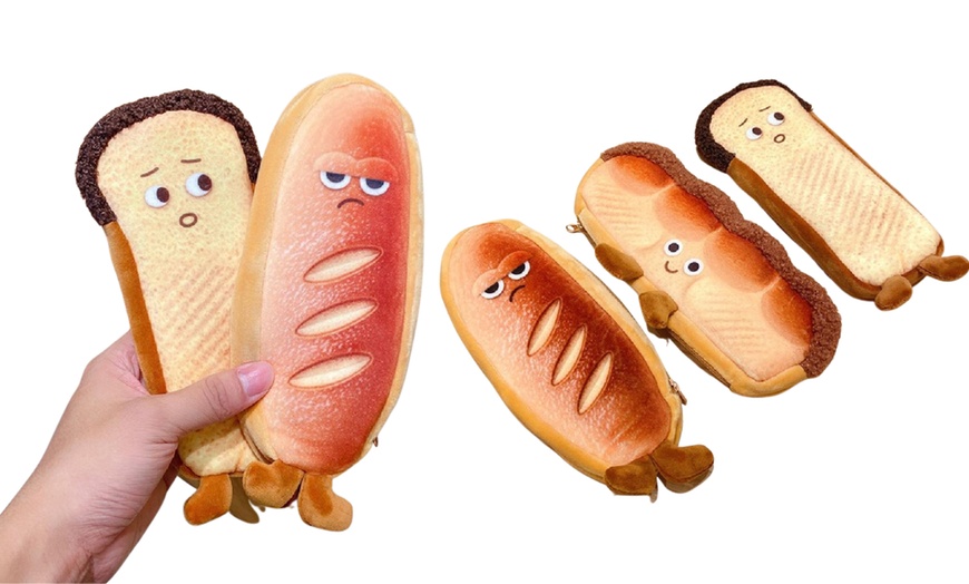 Image 1: One or Three Funny Bread Pencil Cases