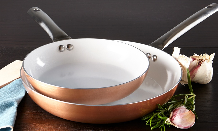 Image 2: Copper Ceramic Pan Sets