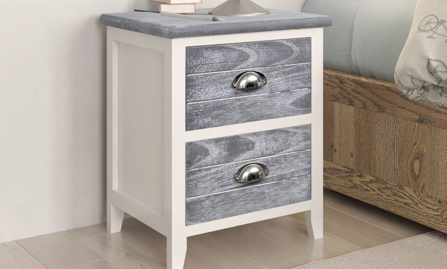 Image 9: Rustic-Style Bedside Cabinet