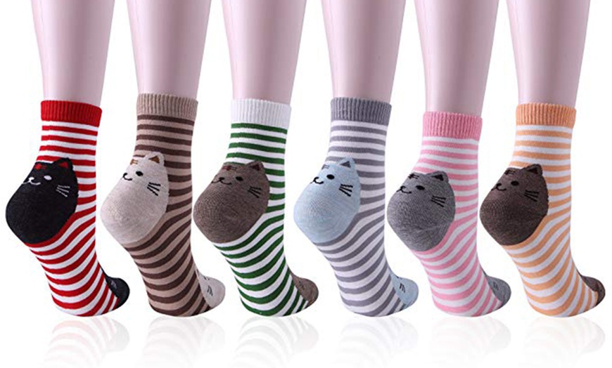 Image 3: Cat Heel and Toe Socks Six-Pack