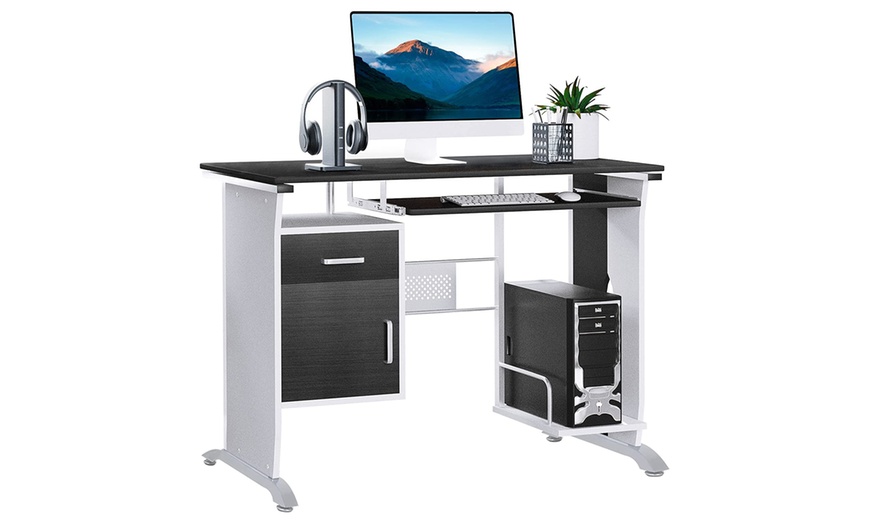 Image 2: HomCom Computer Desk