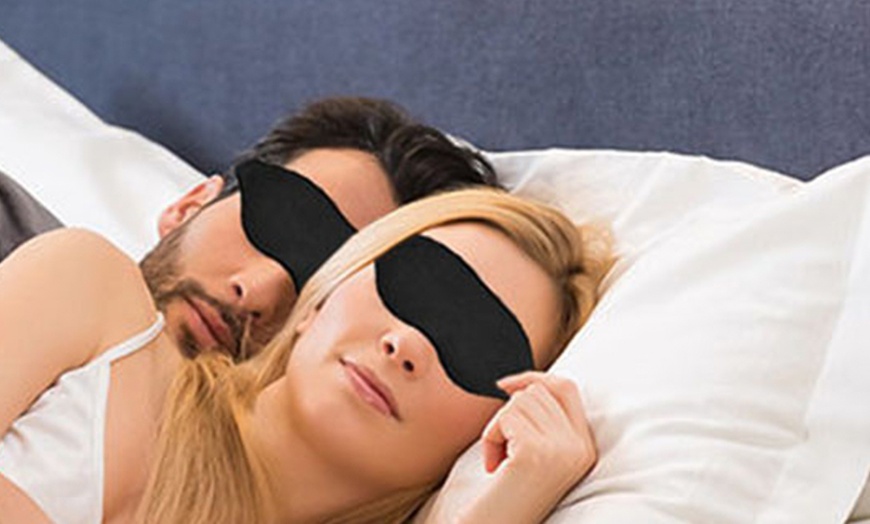 Image 2: 3D Blackout Sleep Mask and Ear Plug Set