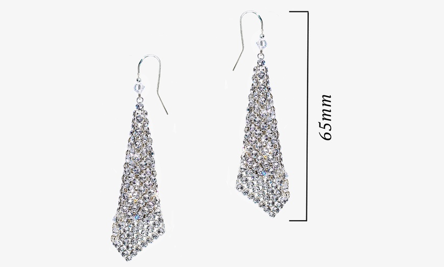 Image 11: Ah! Jewellery Drop Mesh Earrings made with Crystals from Swarovski®