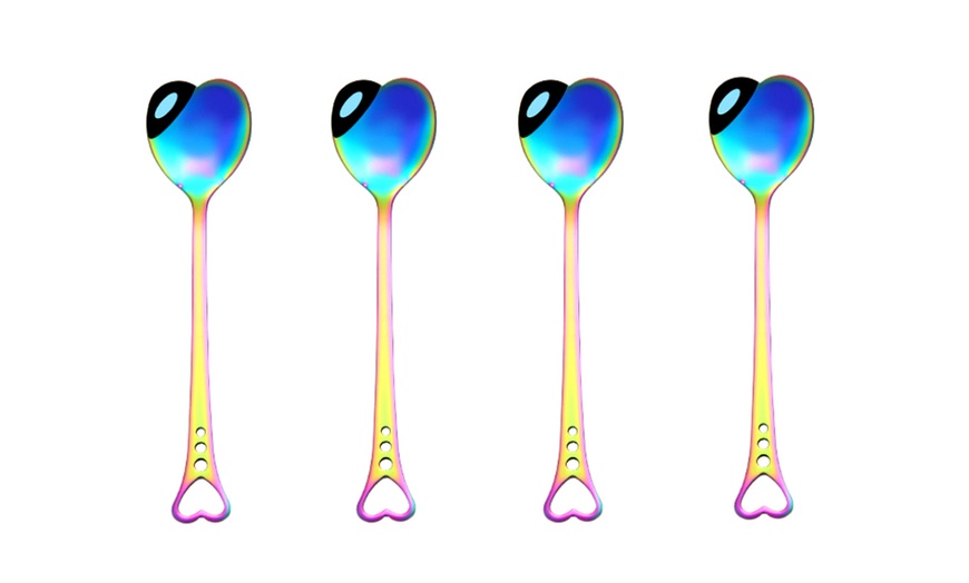 Image 9: 4, 5, 8 or 10 Heart Teaspoons