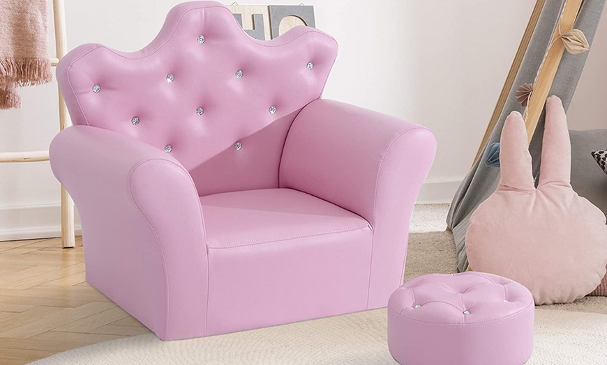 Image 1: HomCom Pink Kids' Chair