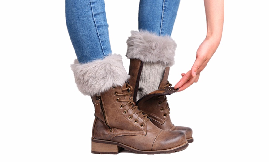 Image 4: Faux Fur Boot Topper