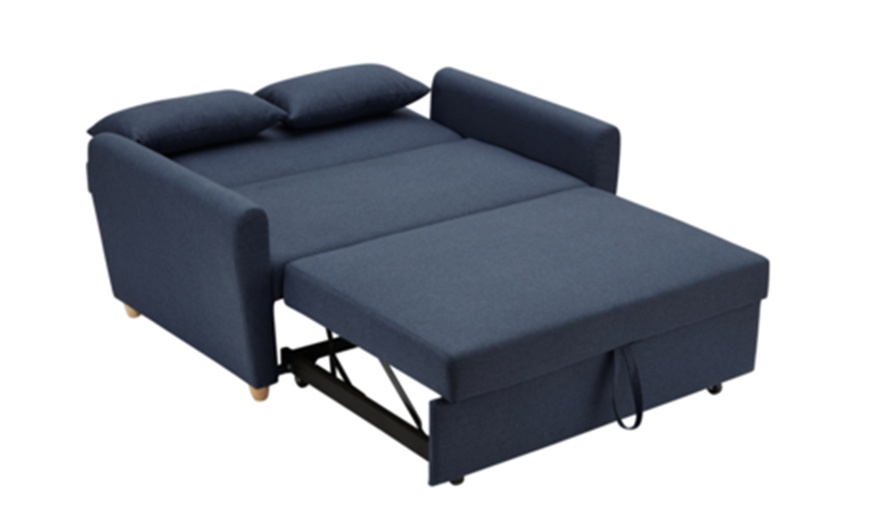 Image 9: Two-Seater Pull-Out Sofa Bed