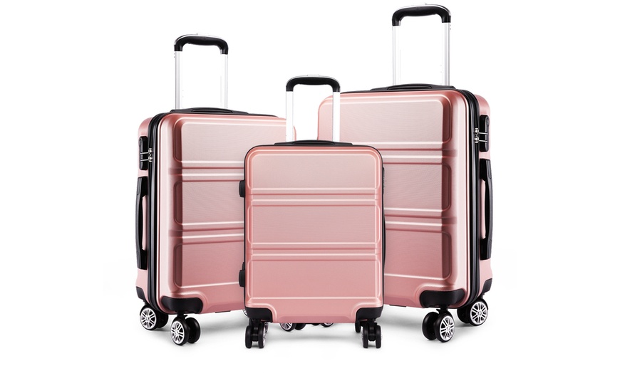 Image 2: Kono ABS Three Suitcase Set