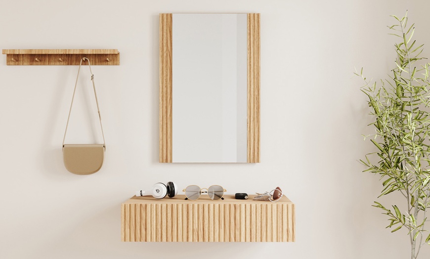 Image 2: Console d'entrée flottante Amira avec miroir et tiroir