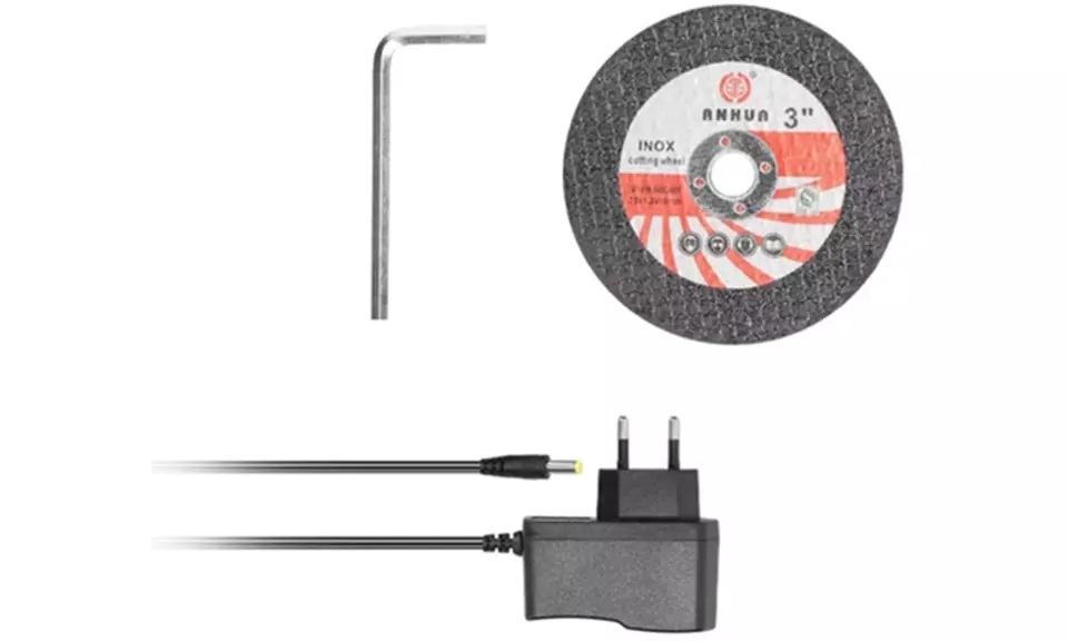 Wiederaufladbarer Mini-Winkelschleifer mit 2 Akkus und Koffer