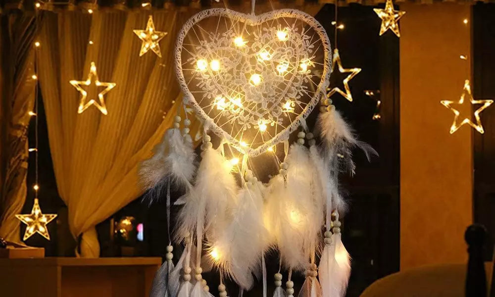 1x oder 2x Herz-Traumfänger mit LED-Beleuchtung - Primary Image