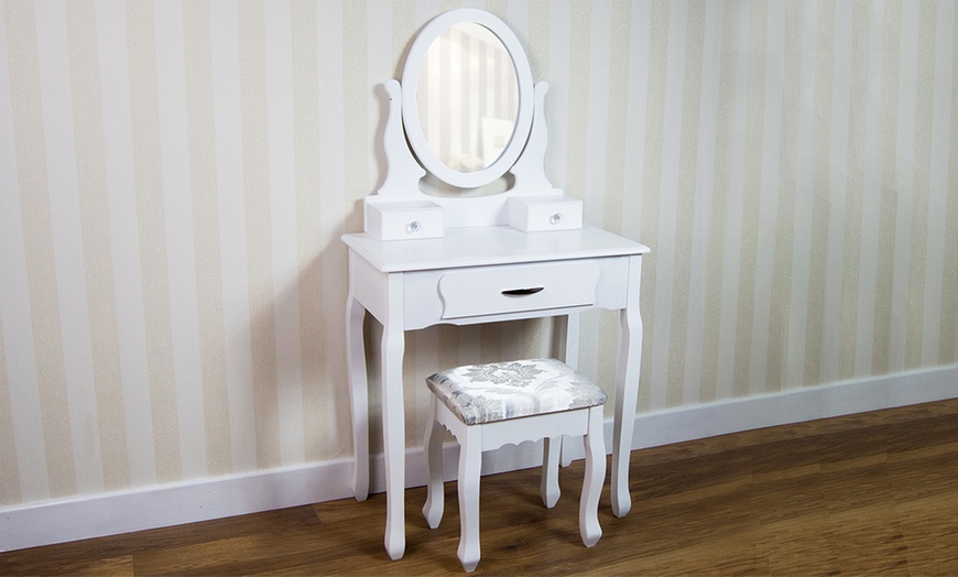 Image 3: Dressing Table with Stool Set