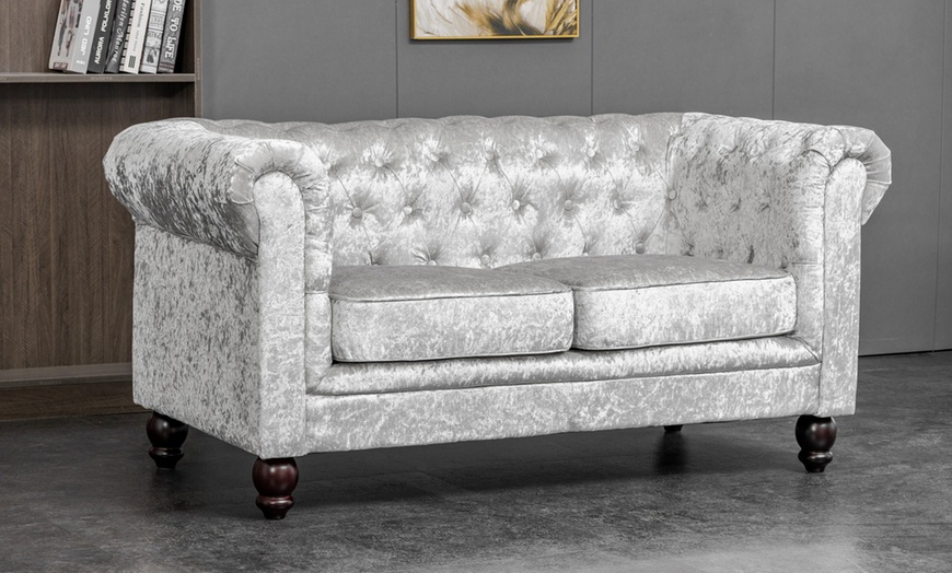 Image 14: Chesterfield Velvet Sofa Sets